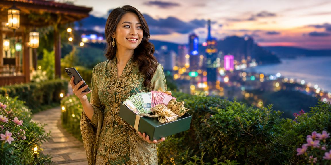 Pengguna Malaysia mendaftar akaun acv41 semasa Hari Raya melalui telefon pintar